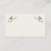 Whimsical Bow Hand getrokken Franse bruiloft platt Plaatskaartje (Voorkant)