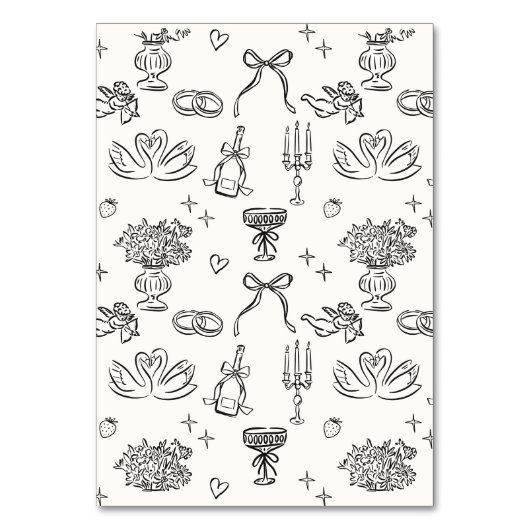 Whimsical Bow, handgetekende bruiloft Kaart (Achterkant)