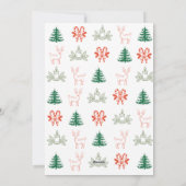 Whimsical Bow & Holiday Icons Photo Christmas Card Feestdagenkaart (Achterkant)