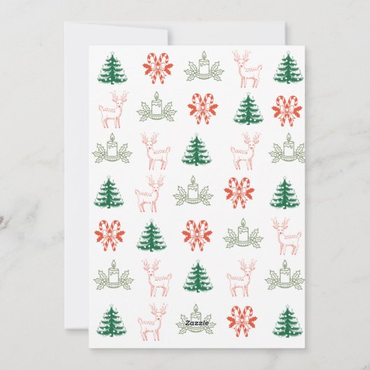 Whimsical Bow & Holiday Icons Photo Christmas Card Feestdagenkaart (Achterkant)