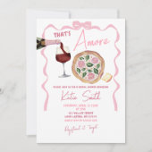 Whimsical Bow Italiaanse wijn en pizza Dat is amor Kaart (Voorkant)