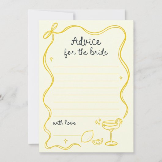 Whimsical Bow Lemon advies voor de bruid Kaart (Voorkant)