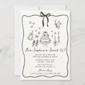 Whimsical Bow, met de hand getekend Sweet 16 Birth Kaart (Voorkant)