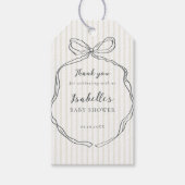 Whimsical Bow Neutraal Baby shower Cadeaulabel (Voorkant)