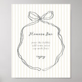 Whimsical Bow Neutral Baby shower Momosa Bar Poster (Voorkant)