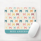 Whimsical Bow Pattern Rainbow Ribbons Aangepaste n Muismat (Met muis)