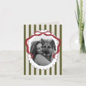 Whimsical Bow Pet Kerstfoto Gevouwen Kaart (Voorkant)
