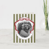 Whimsical Bow Pet Kerstfoto Gevouwen Kaart (Voorkant)