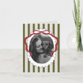 Whimsical Bow Pet Kerstfoto Gevouwen Kaart (Voorkant)