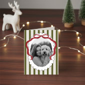Whimsical Bow Pet Kerstfoto Gevouwen Kaart