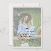 Whimsical Bow Photo Graduation Party Kaart (Achterkant)