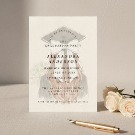 Whimsical Bow Photo Graduation Party Kaart