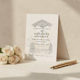 Whimsical Bow Photo Graduation Party Kaart