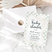 Whimsical Bow Preppy Genderneutraal Baby shower Kaart