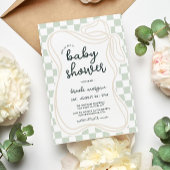 Whimsical Bow Preppy Genderneutraal Baby shower Kaart