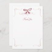 Whimsical Bow Ribbon Dank u kaarten (Voorkant / Achterkant)