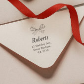 Whimsical Bow Ribbon Familienaam & Adres Zelfinktende Stempel