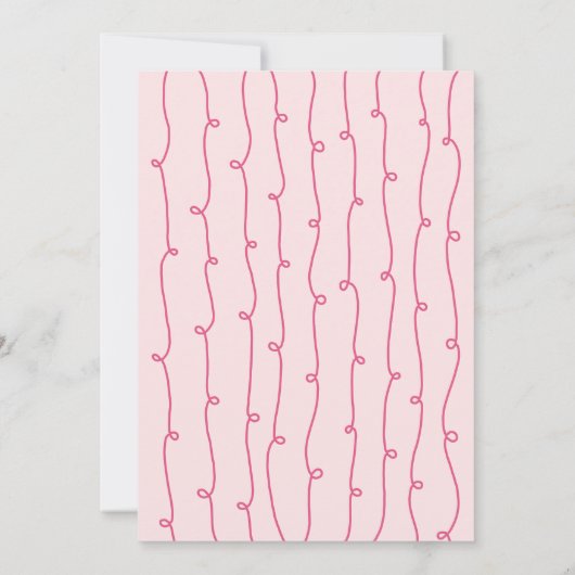 Whimsical Bow Roze Feestdagen Ornament Swap Party Kaart (Achterkant)