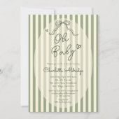 Whimsical Bow Sage Green Baby Shower Kaart (Voorkant)