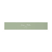 Whimsical Bow Sage Green Invitation Belly Band Uitnodigingen Wikkel (Vlak)