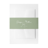 Whimsical Bow Sage Green Invitation Belly Band Uitnodigingen Wikkel (Voorkant Voorbeeld)