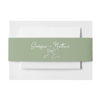 Whimsical Bow Sage Groen Uitnodigingen Wikkel
