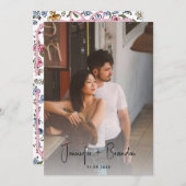 Whimsical Bow Save the Date Foto Kaart (Voorkant / Achterkant)