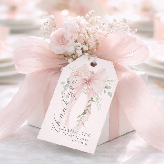 Whimsical Bow She is tying the knot Bridal shower Cadeaulabel