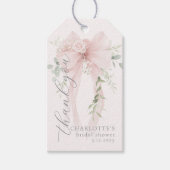 Whimsical Bow She is tying the knot Bridal shower Cadeaulabel (Voorkant)