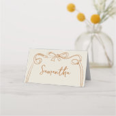 Whimsical Bow Thanksgiving Place Cards Plaatskaartje (Voorkant)