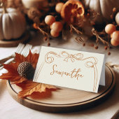 Whimsical Bow Thanksgiving Place Cards Plaatskaartje