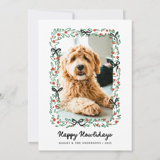 Whimsical Bows | Cute Happy Howlidays from the Dog Feestdagenkaart (Voorkant)