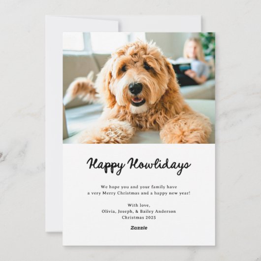 Whimsical Bows | Cute Happy Howlidays from the Dog Feestdagenkaart (Achterkant)