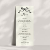 Whimsical Bows Hand getrokken bruiloft diner menu Kaart