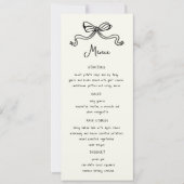 Whimsical Bows Hand getrokken bruiloft diner menu Kaart (Voorkant)