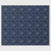 Whimsical Bows Navy Blauw Familienaam Vakantie Xma Cadeaupapier (Vlak)