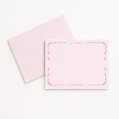 Whimsical Bows Pink Border Note Kaart Notitiekaartje