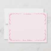 Whimsical Bows Pink Border Note Kaart Notitiekaartje (Voorkant)
