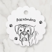 Whimsical Boxer: bewerkbare tekstregel Bedankjes Labels (Achterkant)