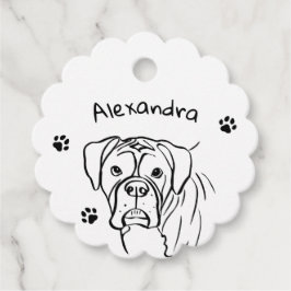 Whimsical Boxer: bewerkbare tekstregel Bedankjes Labels