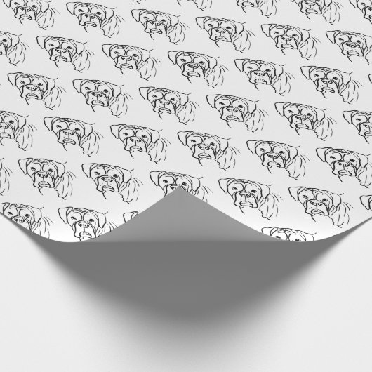 Whimsical Boxer: bewerkbare tekstregel Cadeaupapier (Hoek)