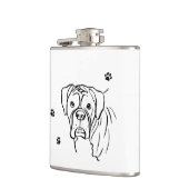 Whimsical Boxer: bewerkbare tekstregel Heupfles (Links)