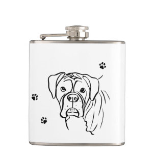 Whimsical Boxer: bewerkbare tekstregel Heupfles