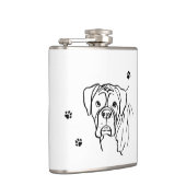 Whimsical Boxer: bewerkbare tekstregel Heupfles (Rechts)