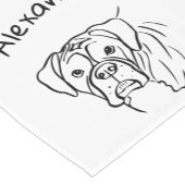 Whimsical Boxer: bewerkbare tekstregel Korte Tafelloper (Hoek)