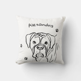 Whimsical Boxer: bewerkbare tekstregel Kussen