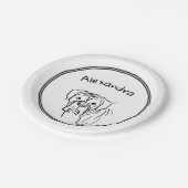 Whimsical Boxer: bewerkbare tekstregel Papieren Bordje (Gekanteld)