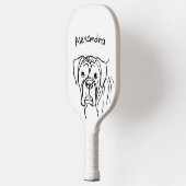 Whimsical Boxer: bewerkbare tekstregel Pickleball Paddle (Links)
