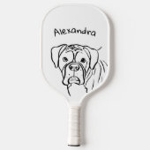 Whimsical Boxer: bewerkbare tekstregel Pickleball Paddle (Achterkant)
