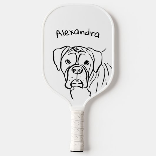 Whimsical Boxer: bewerkbare tekstregel Pickleball Paddle (Achterkant)